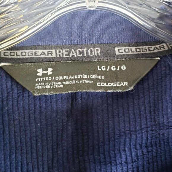 Under Armour UA Sweatshirt Pullover ColdGear Men’s Large Fitted Blue 1/4 Zip - Picture 8 of 9